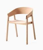 A wooden chair with a white background