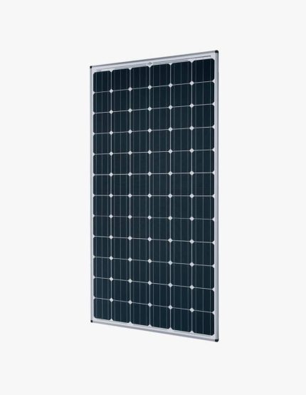 A solar panel is shown with no background.